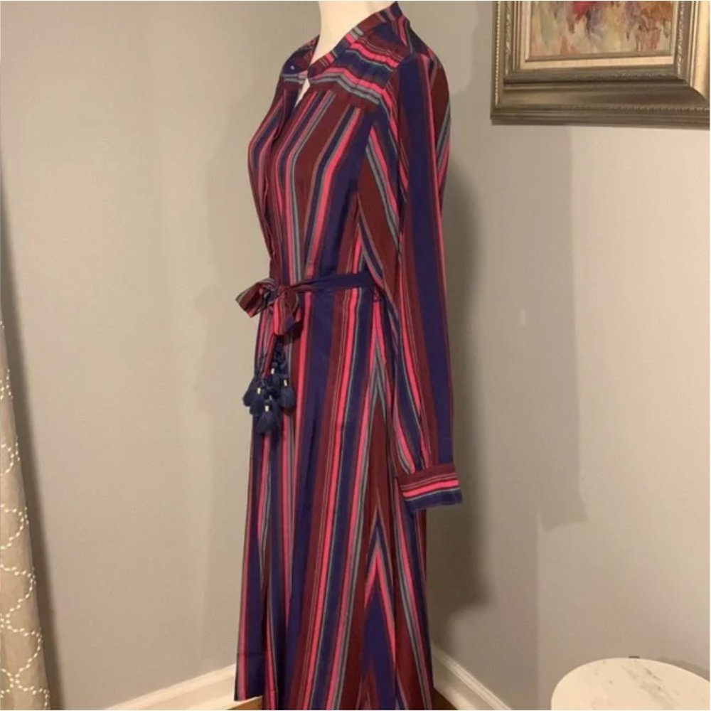 Figue Elena Long-Sleeve Multi-Striped Dress Size M NWOT - Picture 6 of 12